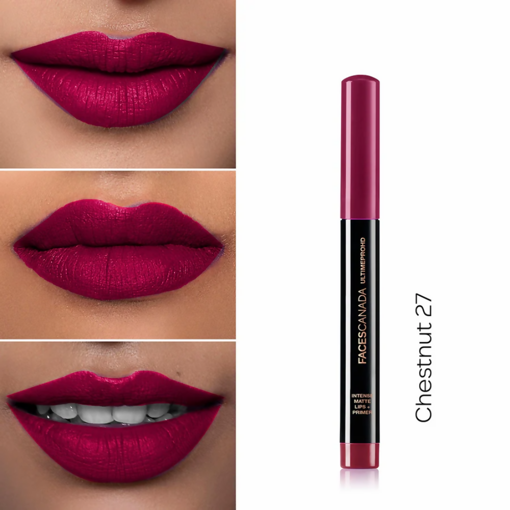 Faces Canada Ultime Pro HD Intense Matte Lips + Primer - Chestnut 27 | Grocsy