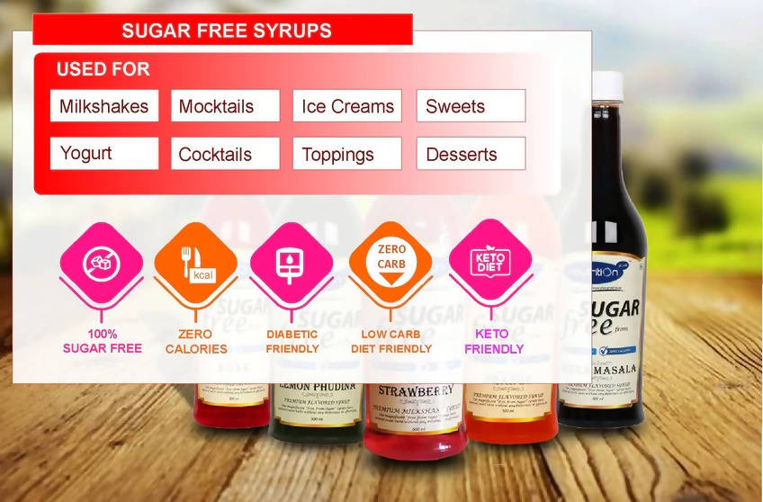 Newtrition Plus Sugar Free Kesar Elaichi Syrup | Grocsy