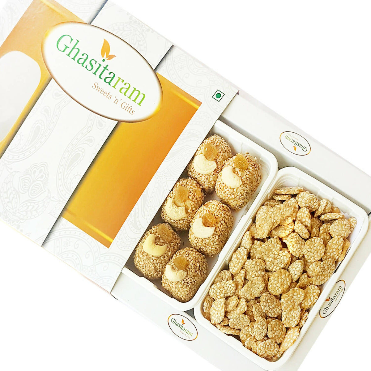 Ghasitaram Sankranti /Lohri Gifts Sweets-Til Laddoo And Gud Revadi Hamper | Grocsy