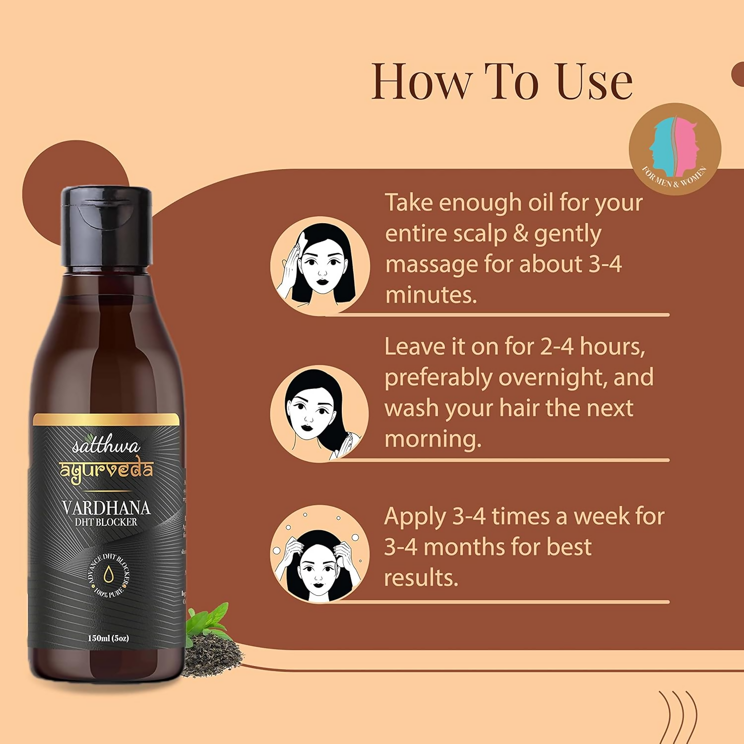Satthwa Vardhana Hair Oil With Pumpkin Seed Oil & Saw Palmetto | Grocsy