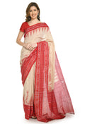 Vamika Sambalpuri Ikat Cotton Scot Dali Tasrite & Red Saree | Grocsy