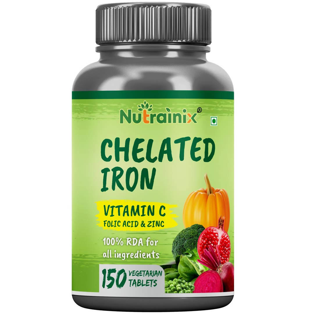 Nutrainix Chelated Iron Vitamin C Folic Acid & Zinc Tablets | Grocsy