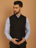 Even Apparels Pure Wool Nehru Jacket - Charcoal | Grocsy