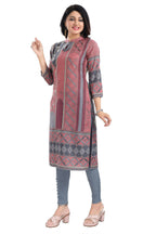 Snehal Creations Cherished Coral Digital Print Masleen Long Kurti Tunic | Grocsy