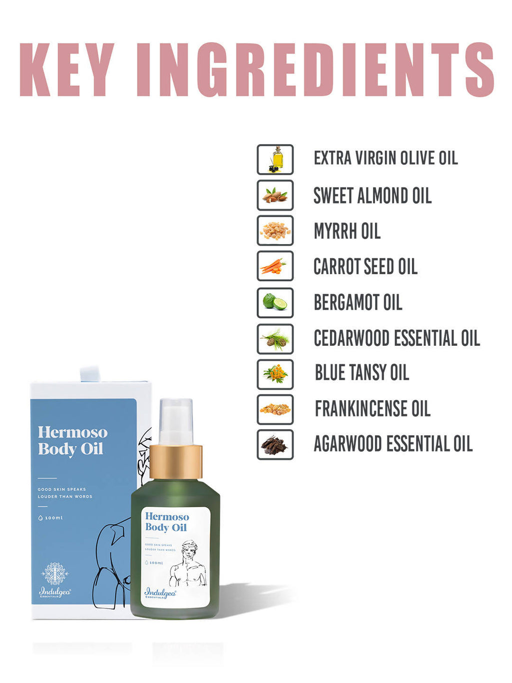 Indulgeo Essentials Hermoso Body Oil For Men | Grocsy