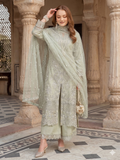 Teeya Creation Womens New Net With Heavy Embroiedery With Sequence Work Green Kurta Set | Grocsy
