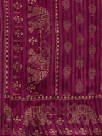 Yufta Women Pink And Golden Pure Cotton Solid Kurta with Palazzo and Dupatta | Grocsy