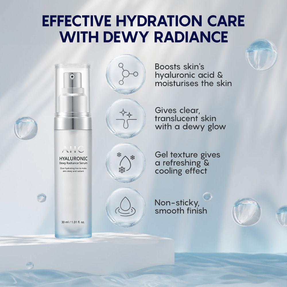 AHC Hyaluronic Dewy Moisturising Radiance Face Serum - Korean skincare | Grocsy