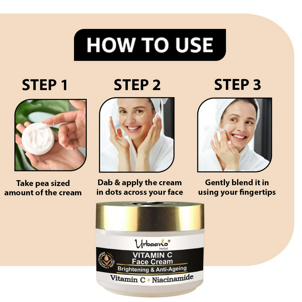 Urbaano Herbal Vitamin C Brightening Cream Face Moisturizer | Grocsy