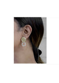 Joban Fashion Women Brass Golden White Ad Earrings | Grocsy