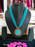 Inhanns Everyday Statement Beaded Pendant Necklace - Sky Blue | Grocsy