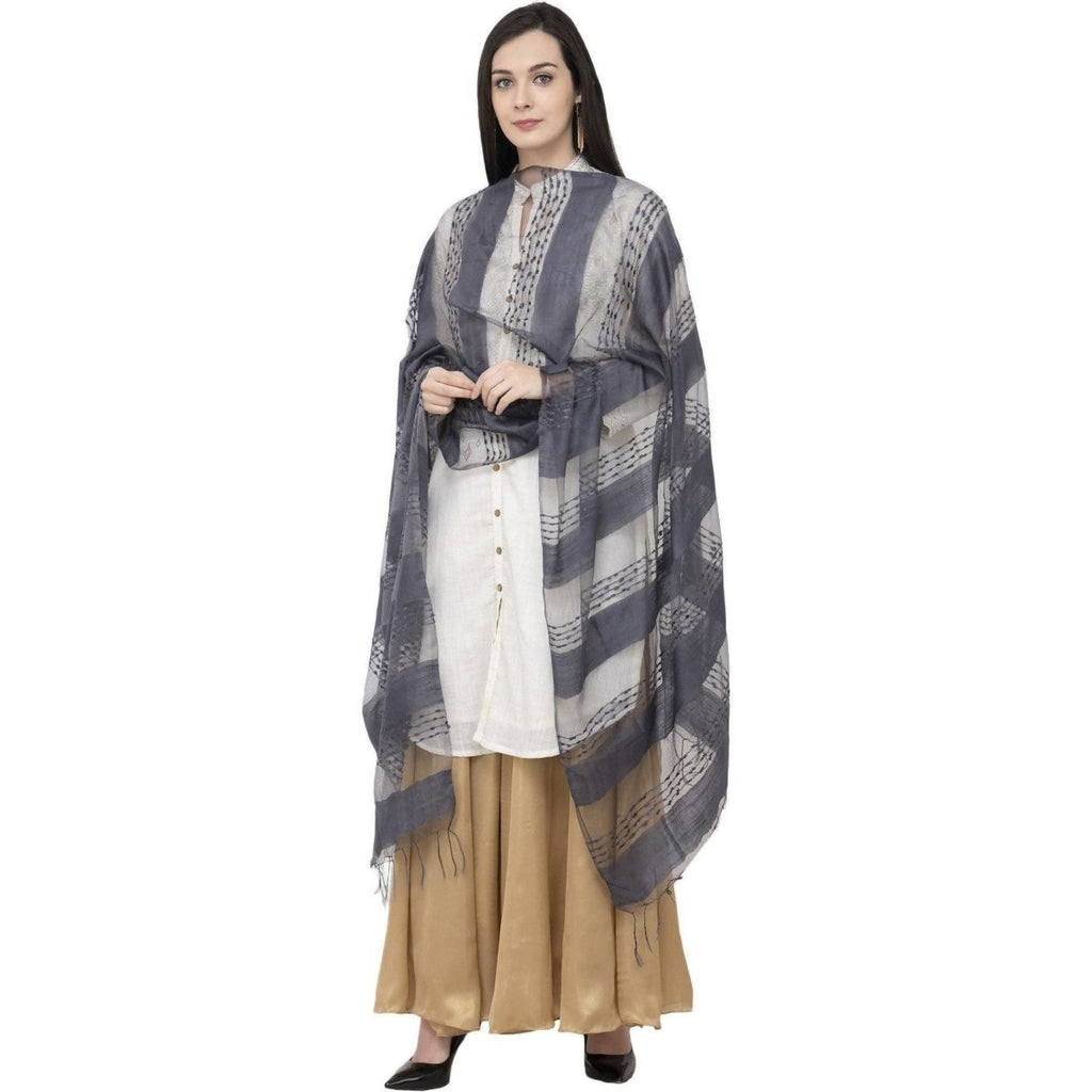 A R Silk Payal Plan Regular Dupatta Gray Color Dupatta or Chunni | Grocsy