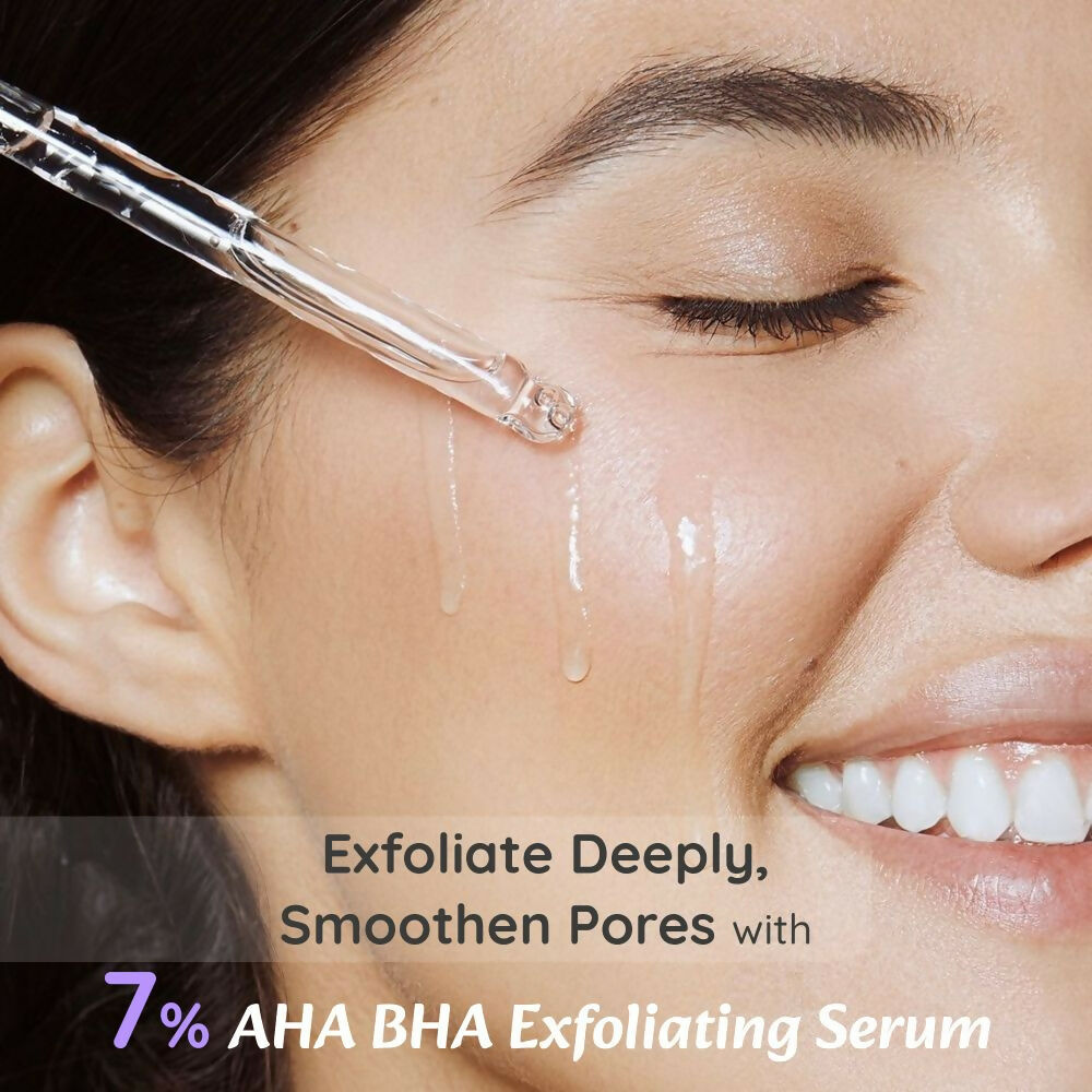 Wild Oak 7% AHA BHA Exfoliating Face Serum Pore Cleansing & Anti-Aging, Anti Acne Serum | Grocsy