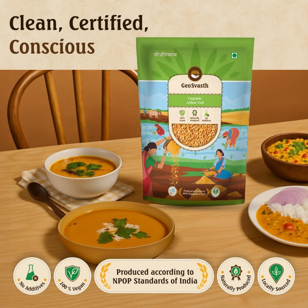 Geosvasth Organic Arhar Dal | Grocsy