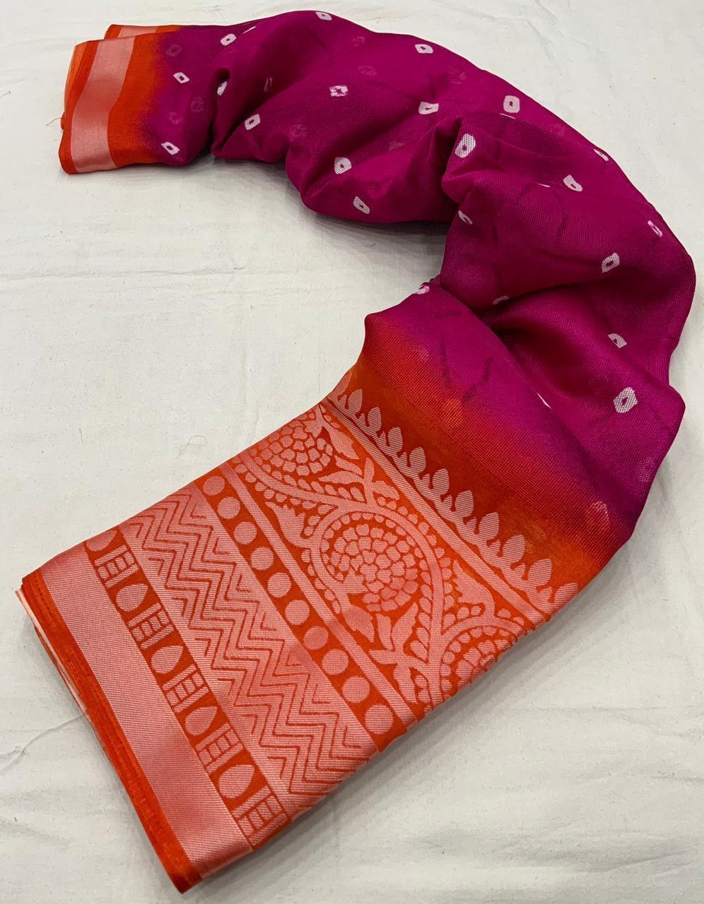 Rani Jute Silk Ethnic Motifs Saree with Unstitched Blouse - Hiral Fashion | Grocsy