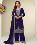 KC Purple Georgette Heavy Embroidered Fancy Suit For Women | Grocsy