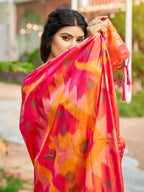 Anaita Yellow Soft Silk Saree With Floral Printed Work With Blouse | Grocsy
