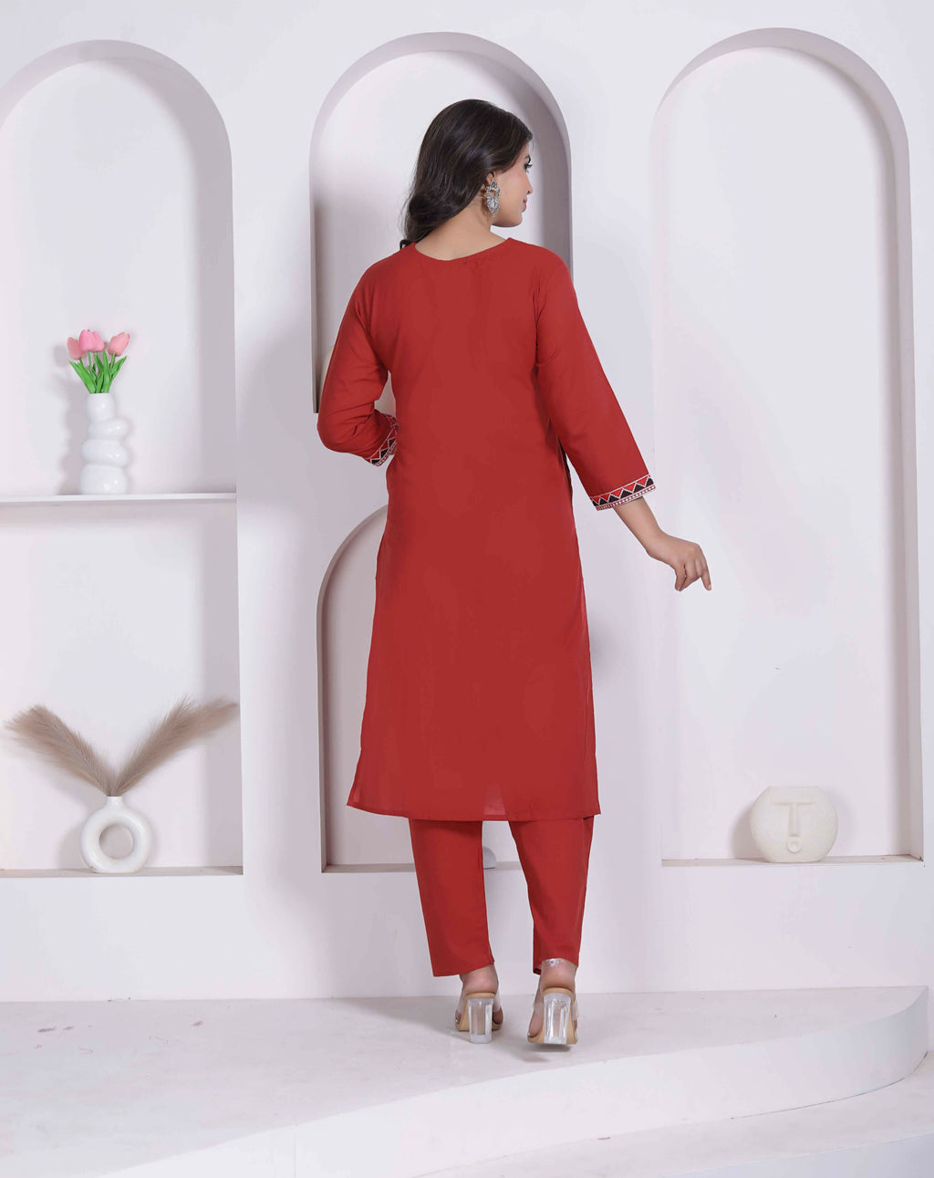 Miravan Womens Brown Straight Kurta Set | Grocsy