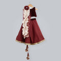 Pink Cow Fashions Red Ghagra Choli With Frill Dupatta | Grocsy