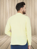 Even Apparels Men's Pure Cotton Yellow Kurta | Grocsy