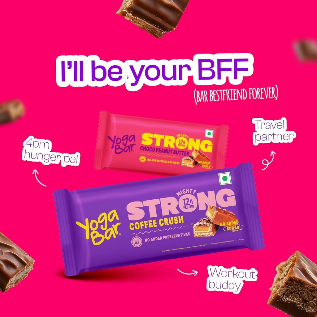 Yoga Bar Strong Coffee Crush Mighty Protein Bar | Grocsy