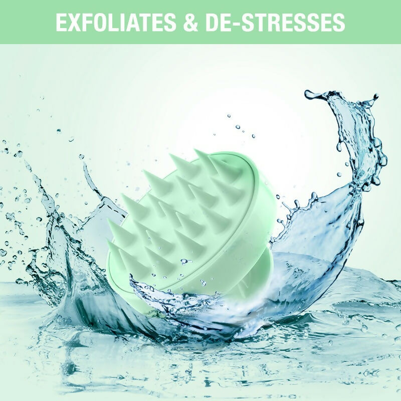Nykaa Naturals Scalp Massager Brush For Blood Circulation & Natural Hair Growth - Green | Grocsy