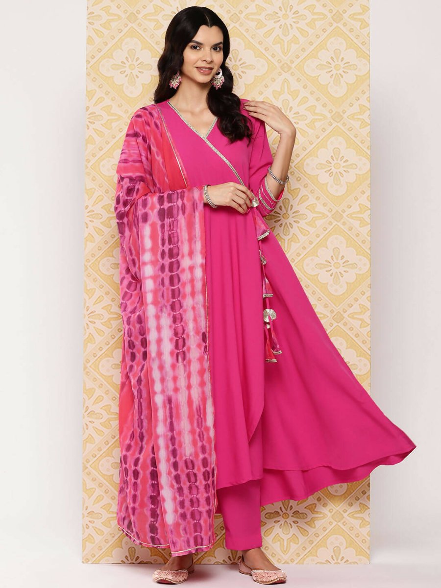 Ahalyaa Women's Traditional wear Kurta Set - Pink | Grocsy