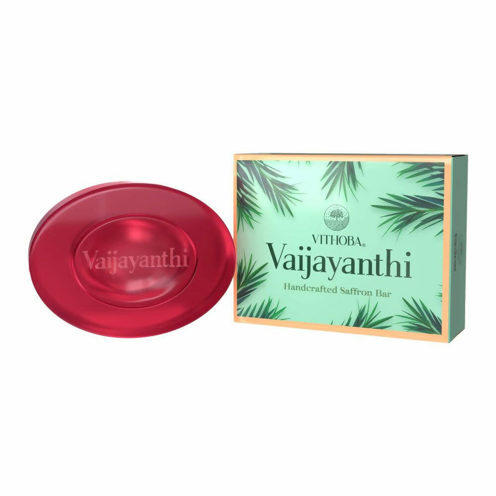 Vithoba Ayurvedic Vaijayanthi Handcrafted Saffron Soap Bar | Grocsy