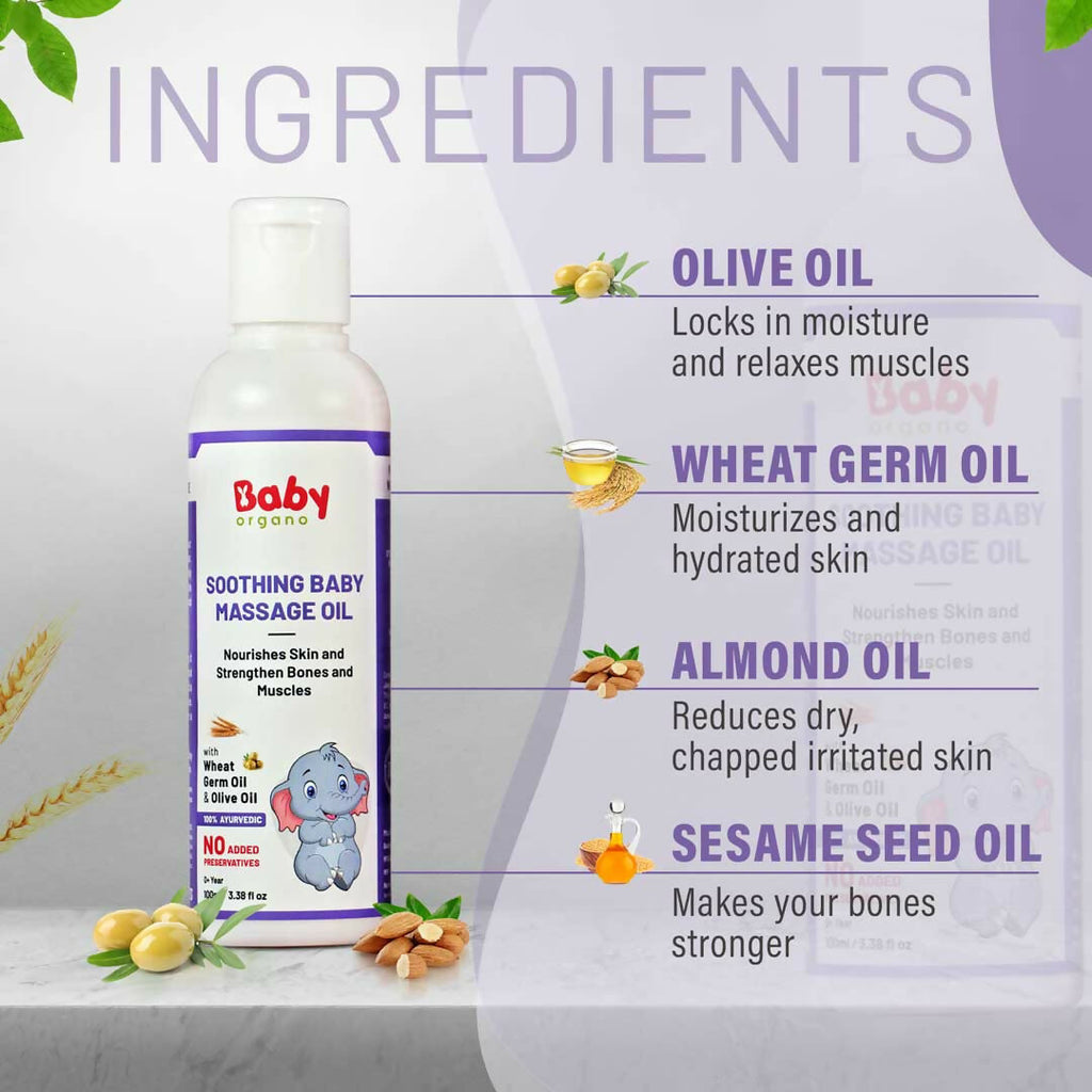 Babyorgano Soothing Baby Massage Oil | Grocsy