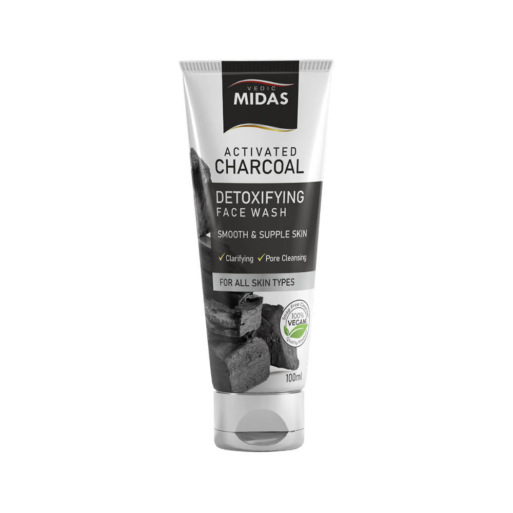 Vedic Midas Activated Charcoal Detoxifying Face Wash | Grocsy