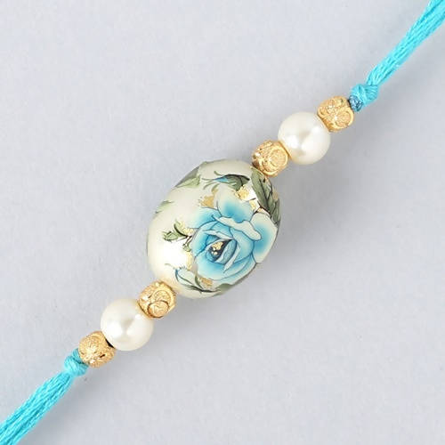 Rose Japanese Stone Rakhi & Silk Chocolates | Grocsy