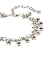 Mominos Fashion Kamal Johar Oxidised Silver Adjustable Anklets | Grocsy