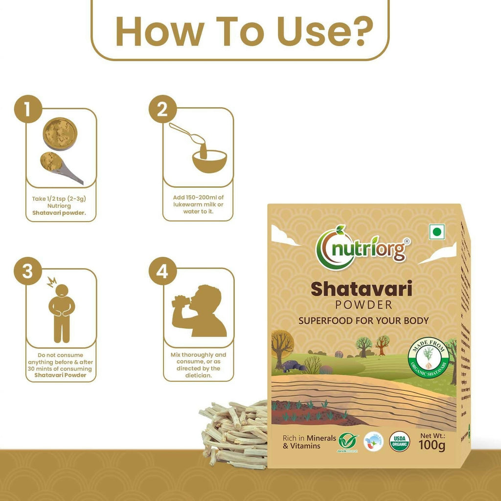 Nutriorg Certified Organic Shatavari Powder | Grocsy
