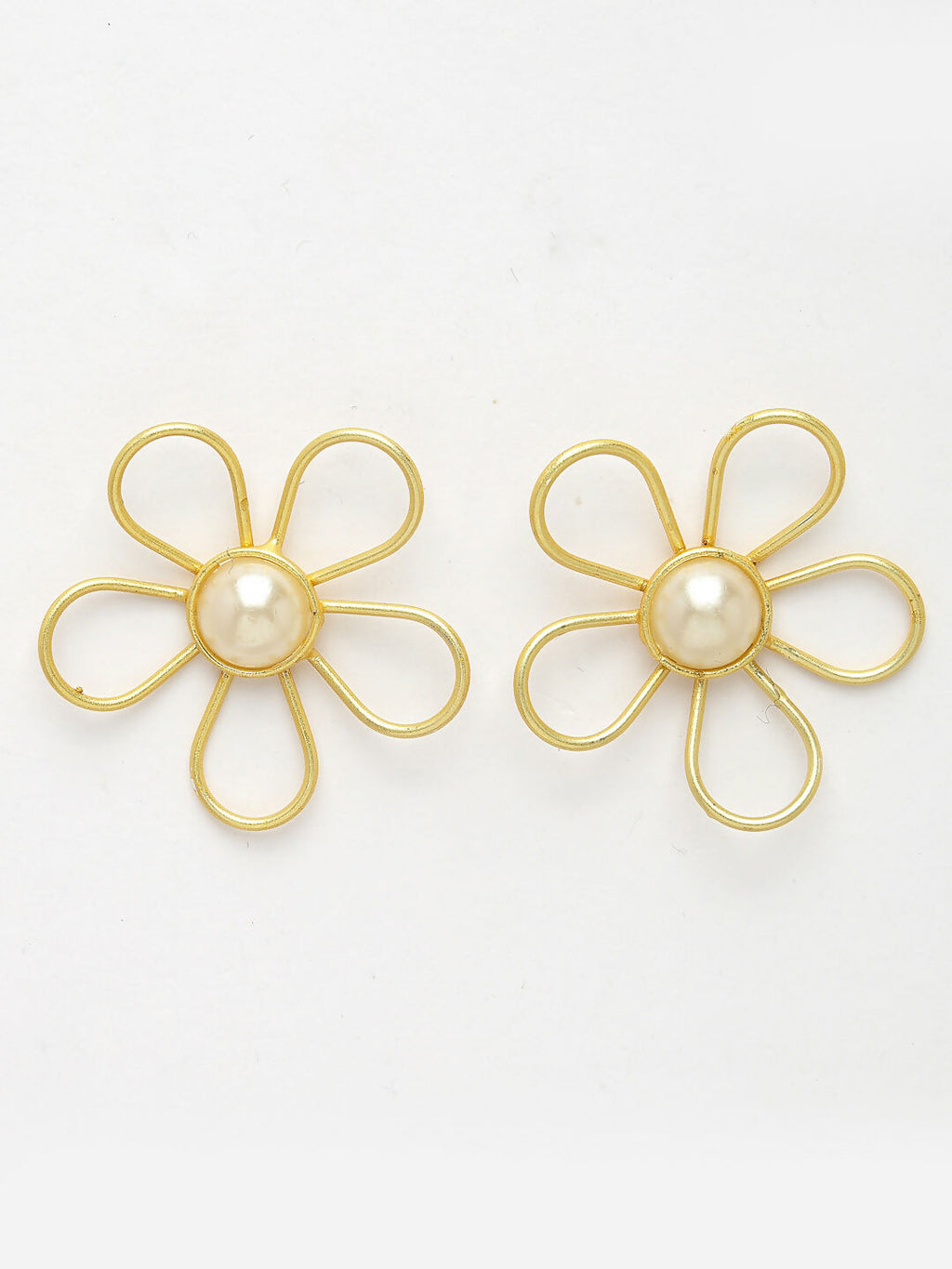 NVR Women's Gold Floral Shape Beaded Handcrafted Jewellery Set | Grocsy