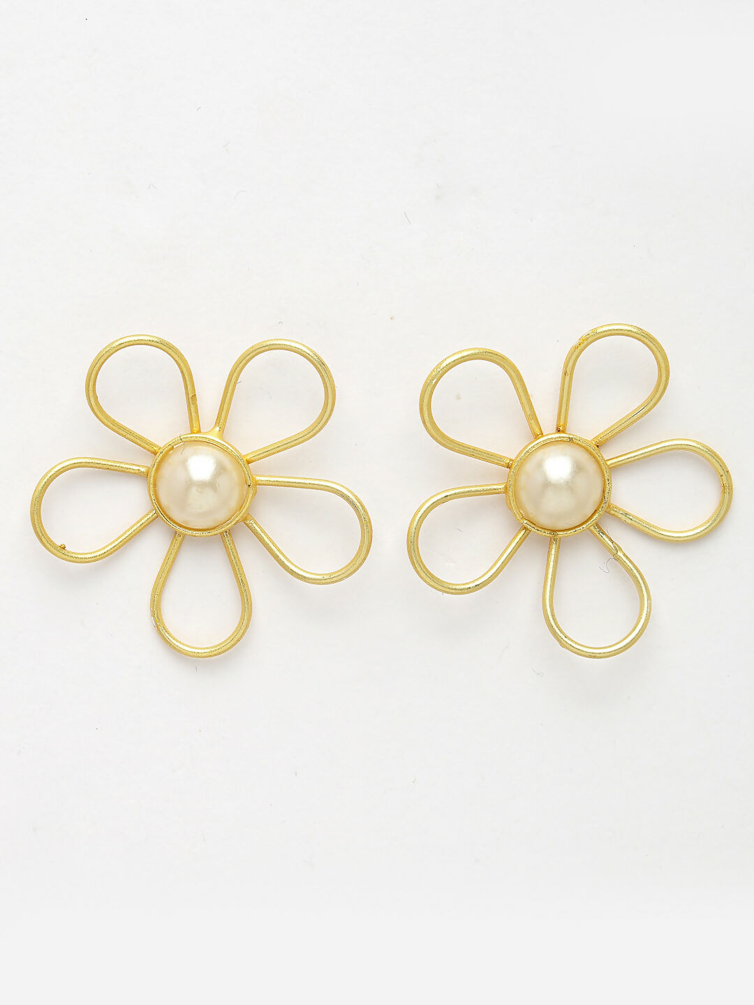 NVR Women's Gold Floral Shape Beaded Handcrafted Jewellery Set | Grocsy