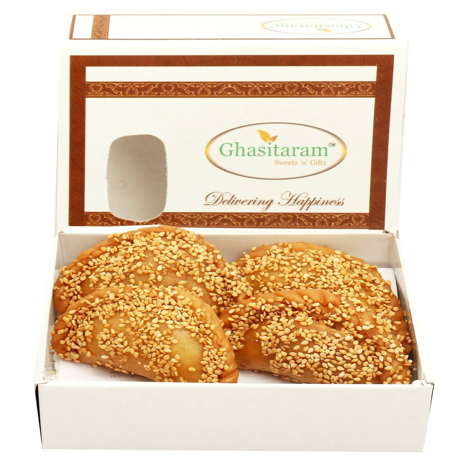 Ghasitaram Holi Sweets - Roasted Til/ Sesame Gujiya | Grocsy