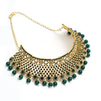 Mominos Fashion Johar Kamal Traditional Rajwadi Design Heavy Golden/Green Color Necklace Set | Grocsy