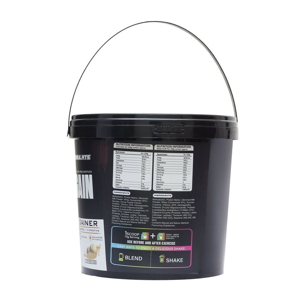 Reformulate Regain I Mass Gainer with Added Pre and Pro Biotics I 364 Energy | 1.5 Creatine - Cold Coffee & Malai Kulfi | Grocsy