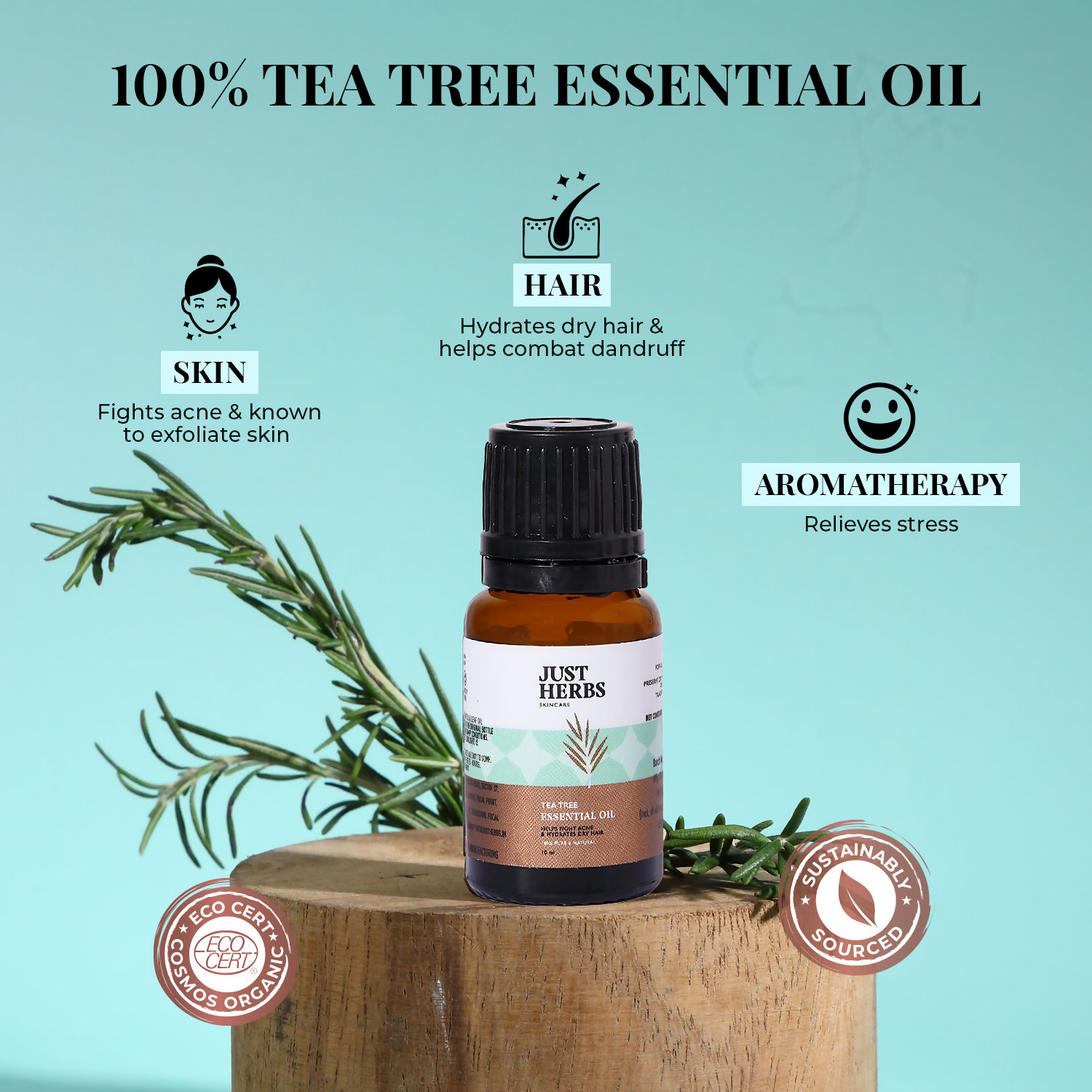 Just Herbs Tea Tree Essential Oil | Grocsy