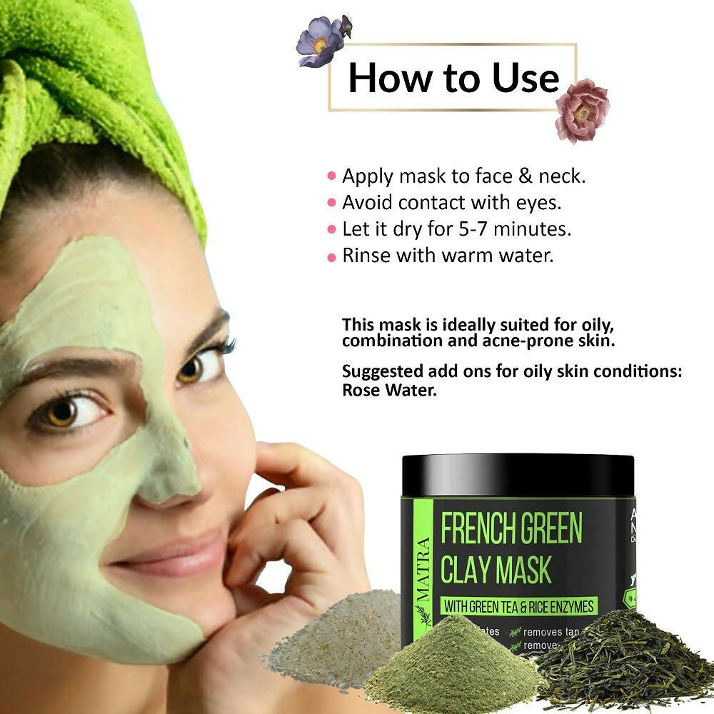 Matra French Green Clay Mask With Green Tea & Rice Enzymes | Grocsy