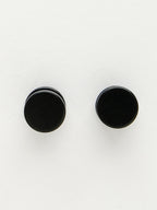 NVR Men's Black Rhodium-Plated Metal Studs Earring | Grocsy