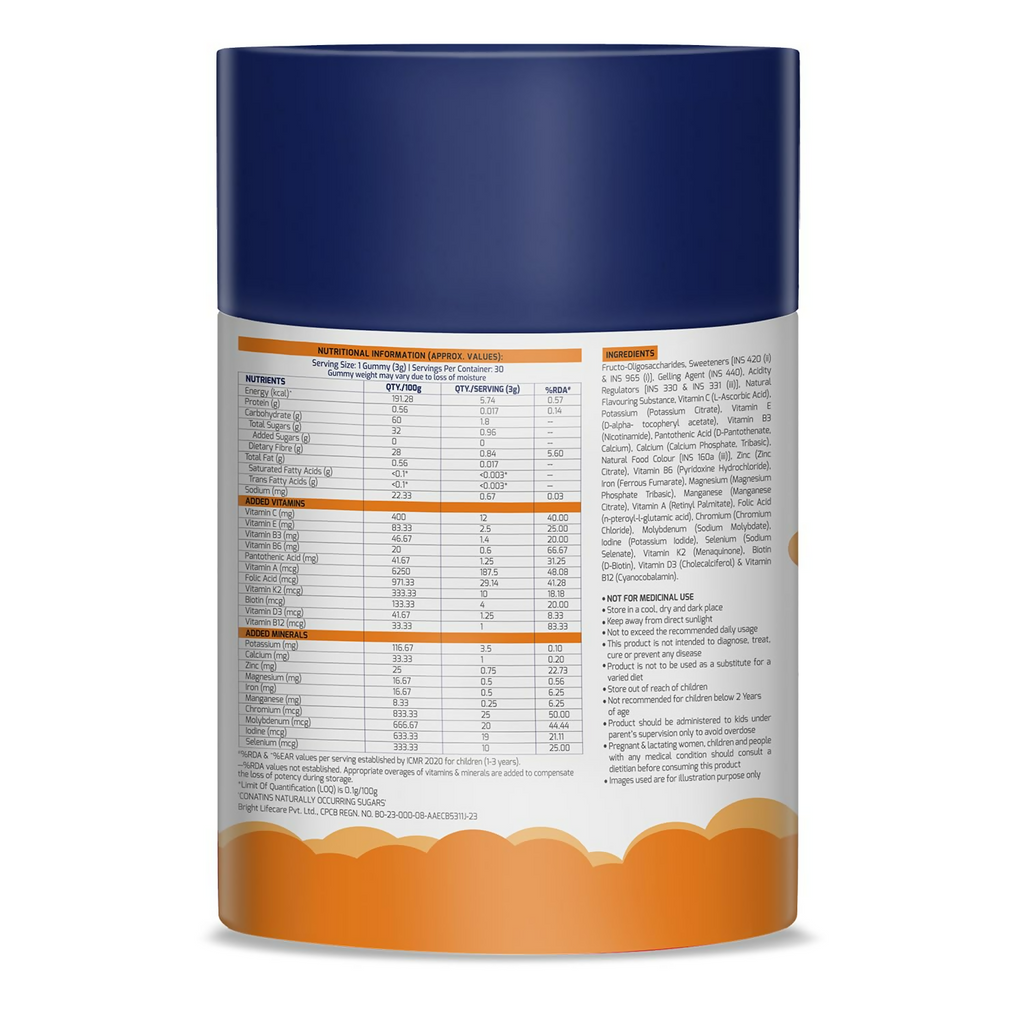 Gritzo Super Gummies, Multivitamin for Kids (Natural Orange Flavour) | Grocsy