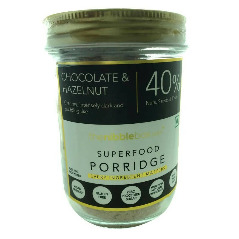 Thenibblebox Chocolate & Hazelnut Almond flour Superfood Porridge Instant Breakfast Mix | Grocsy