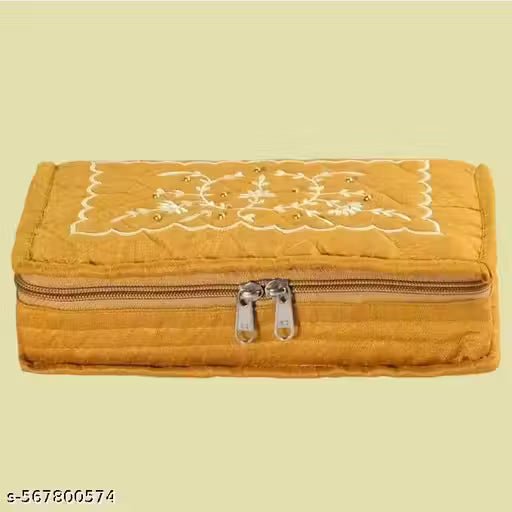 Asmaani 7 Pocket Yellow Embroidery Jewellery Kit | Grocsy