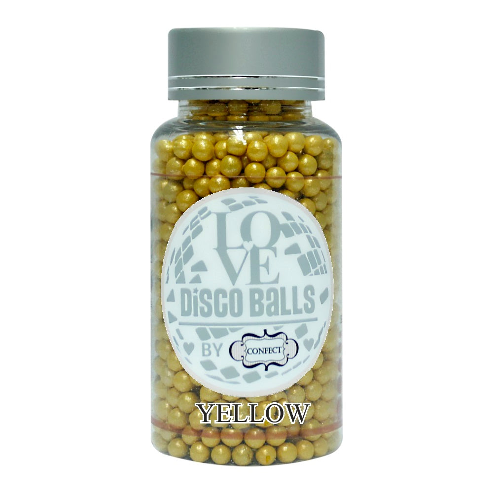 Confect Yellow Disco Balls Sprinkles 3 MM | Grocsy