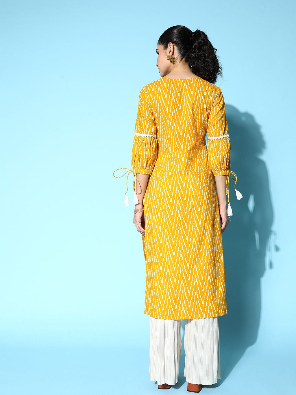 Yufta Yellow Printed Kurta | Grocsy