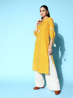Yufta Yellow Printed Kurta | Grocsy