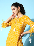 Yufta Yellow Printed Kurta | Grocsy