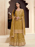 Anaita Yellow Chinon Embroidered Salwar Suit | Grocsy