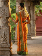 Anaita Yellow Silk Woven Saree With Blouse | Grocsy
